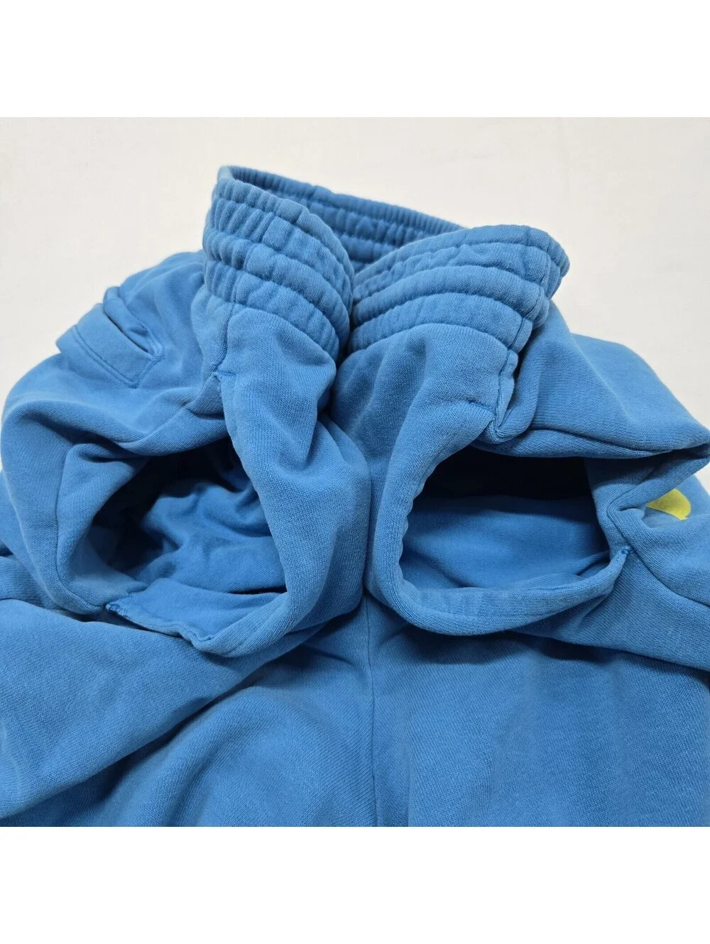 Size SMALL Mens Air Jordan Light Blue Fleece Sweat Shorts Yellow Jumpman Graphic